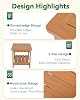 Kibaso-Adirondack Outdoor Side Table, 2-Tier HDPE Outdoor End Table, Weather Resistant Easy Maintenance, Small Patio Side Table for Patio, Pool, Porch, Garden, Lawn, and Living Room (1, Rustic Teak) #5