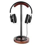 ヘッドフォンスタンド 木製 合金製 ヘッドホンハンガー ヘッドホンホルダー ウッド スタンド (木製Ⅱ)