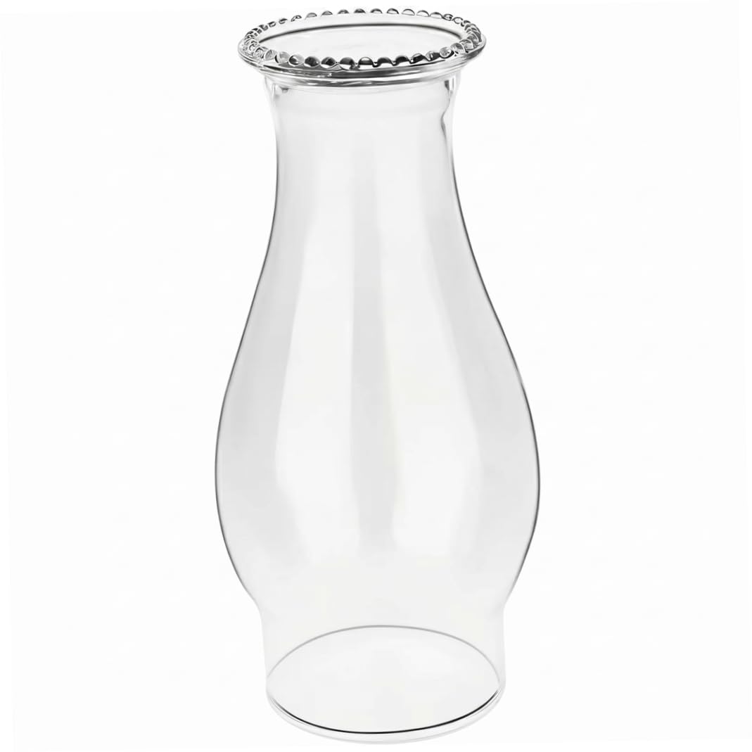 Grtheenumb oil lamp globe replacement, Oil Lamp Chimney, 1 Pack Globe Replacement, Beaded Top Clear Hurricane, 3 Inch
