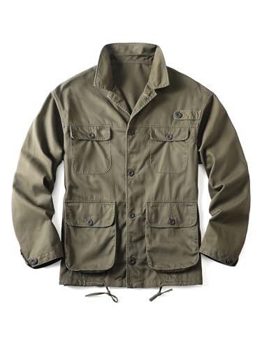 AKHKING Men's Camo Jacket M65 BDU Military Field Jacket Cotton Tactical Combat Army With Multi-Pockets Coat 3XL