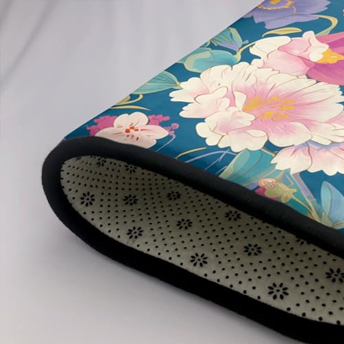 Tapis fleurs lavable et résistant en velours fin 152x99 - 6
