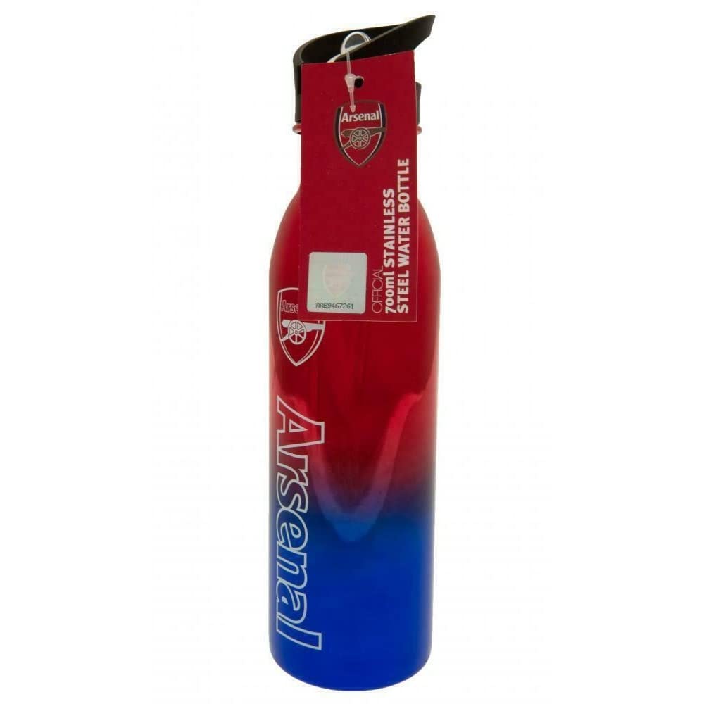 Premier Life Store – Bouteille d'eau Arsenal FC en acier inoxydable métallique UV 700 ml avec stylo