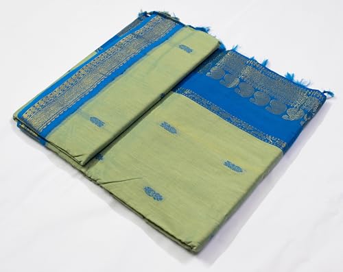 Generic green gadwal silk saree – image 2