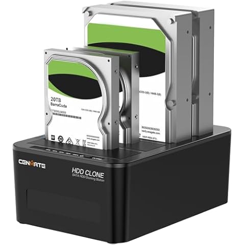 CENMATE 4 Bay Hard Drive Docking Station with Offline Clone, USB 3.0 to SATA I/II/III Hard Drive Reader for 2.5/3.5 Inch HDD/SSD(Supports 18TB*4, Up to 6Gbps Under UASP) Cover