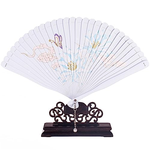 Ventilateur pliant en bambou avec sac cadeau pour decoration