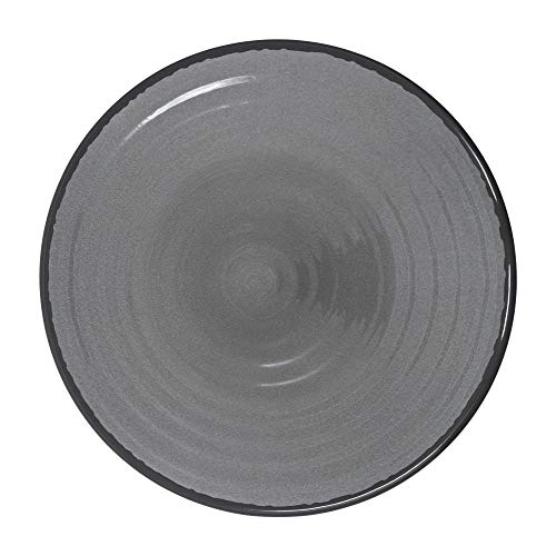 Gianna's Home 12 Piece Modern Melamine Heavyweight Plastic Dinnerware Set (Gray) #TOP1