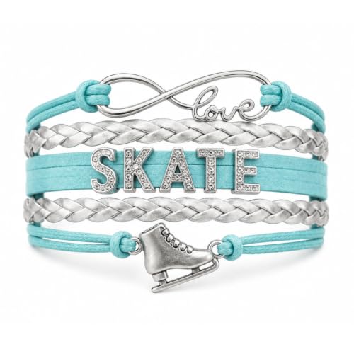 Image of Sportybella - Figure Skating Bracelet, Figure Skating Jewelry, Ice Skating Jewelry, Ice Skate Charm Bracelet - Figure Skating Gifts for Her
