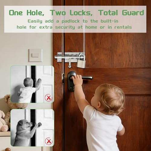 Image of Alise 2PCS 4 Inch SUS304 Stainless Steel Gate Latch, Slide Bolt Latch,Thickened Heavy Door Latch Lock, Security Slide Latch for Outdoor Fence, Window,Shed Door Brushed Finish MCX7004LS-2P