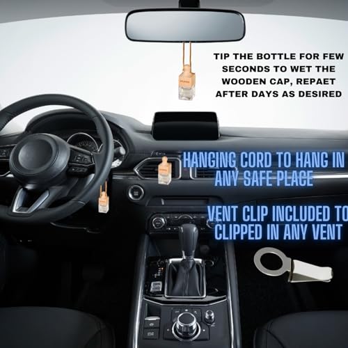 Image of Car Air Freshener, Black Cedar & Juniper Natural Scent Diffuser for Car Home Office (2 Pack) Long Lasting Automobile Diffuser by JULIPERL
