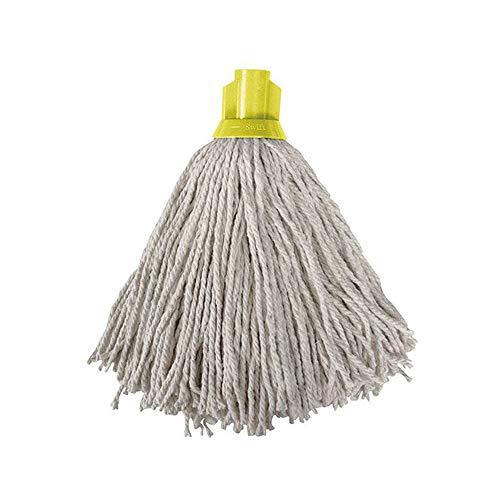 Ramon Hygiene 12 PY Cotton Yellow Socket Mop, Pack of 10 Mop Heads