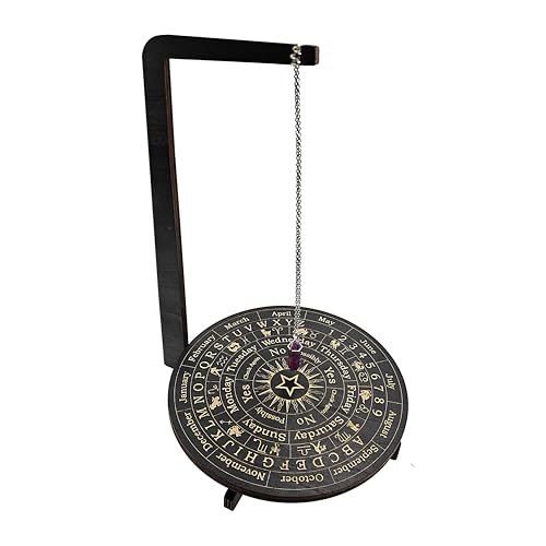 Wood Pendulum Display - Pendulum Crystal Holder Stand | Jewelry Display Stand | Wood Rotating Crystal | Exquisite Design Holder Stand For Living Room Yoga Room Meditation Roo (zodiac)