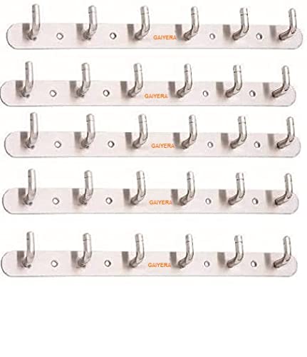 GAIYERA Pack of 5 PC Stainless Pure Steel 6 PIN - Cloth Hook Hanger .Wall Door Hook (SSL). (B09LM9M3MZ) Amazon Price History, Amazon Price Tracker