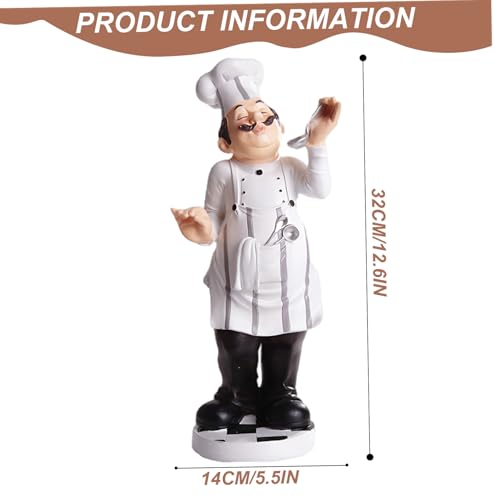 Estatua Chef Gordito Decoración Cocina Resina miniatura 3