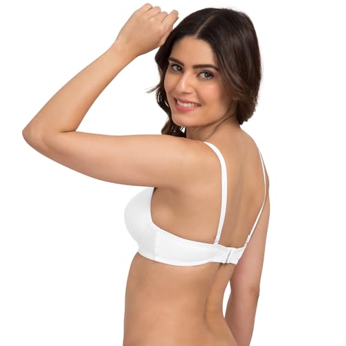 Image of Tweens - Heavily Padded Semi Push-Up Bra - Polyamide Fabric - 3 /4th Coverage, Wireless, Multiway Straps, Seamless - Everyday T-Shirt Bra