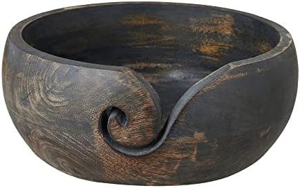 Wooden Yarn Bowl Knitting Bowl Large Crochet Yarn Holder YB01GR Handmade Crocheting Accessories and Supplies Organizer 7 x 3"