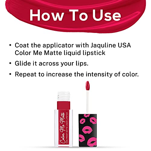 Image of Jaquline USA Color Me Matte Long Lasting liquid Lipstick enriched with vitamin E & tea tree oil (Sangria Red-5 ml)