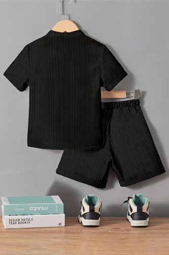 Image of Fashion Dream Boys Cotton Blend Solid Co-ord Set|Boys Co-ord Set|Boy's Clothing Set|Boy's 2 Piece Set|Clothing Set|Boys T-Shirt and Short Set|Co-ords