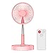 Wentylator cokołów - mini oscylacyjny wentylator stojący, z zdalnym sterowaniem mini stojak na wentylator mocny 4 prędkości regulowana wysokość na patio na zewnątrz (kolor: różowy) sunyangde