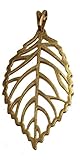 Colgante de hoja de árbol chapado en oro de 18 quilates con cadena de 50,8 cm
