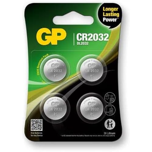 GP Batteries Lithium Cell CR2032 3V 4Pack, 103182