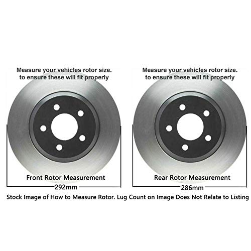 Image of Detroit Axle - Brake Kit for Subaru Forester Impreza Legacy Outback BRZ WRX Drilled and Slotted Brake Rotors Ceramic Brakes Pads Front and Rear Replacement : 11.54 inch inch Front and 11.26 inch inch Rear