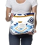 CARSTENS, INC. Travel Blanket, Premium Compact 2-in-1 Airplane Blanket/Pillow, Open Sky Blue Aztec - Image 5