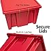 Akro-Mils 35195 Nest and Stack Plastic Storage Container and Distribution Tote, (19-1/2-Inch L x 15-1/2-Inch W x 13-Inch H), Red, (6-Pack)