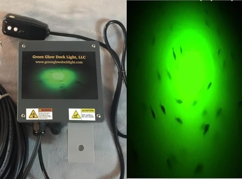 Salt Water Approved! Brilliant Green 14000 Lumen Underwater Lighting Kit - Includes Lamp, 50' Cord, Power Control Box, & Mounting Hardware