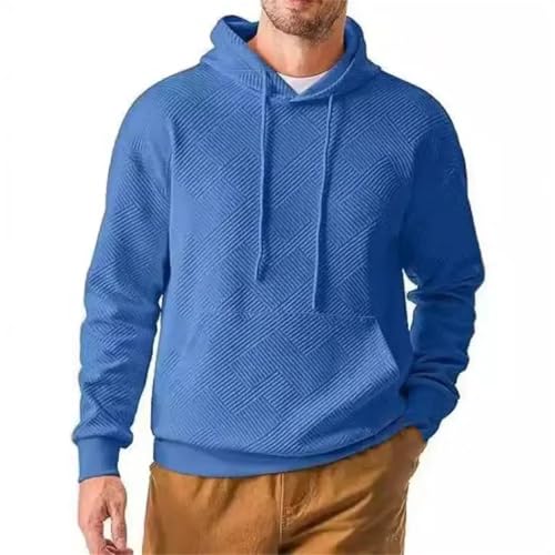 Men's Solid Long Sleeve Hooded Sweatshirt Loose Fit Casual Pullover Streetwear Hoodie4