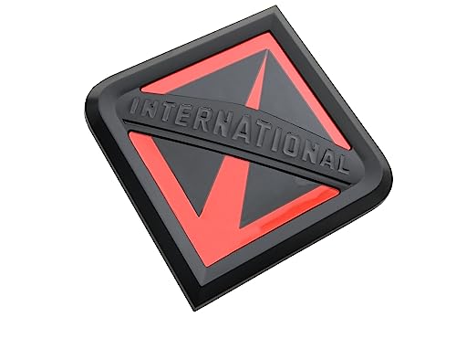 Image of 1x Grille International Emblem Truck Front Hood Badge Logo Replacement for International Truck All Series 3550901C2 (Black /Orange)