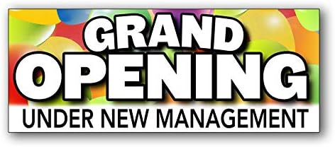 Grand Opening Under New Management Vinyl Banner with Optional Sizes (Made in the USA)