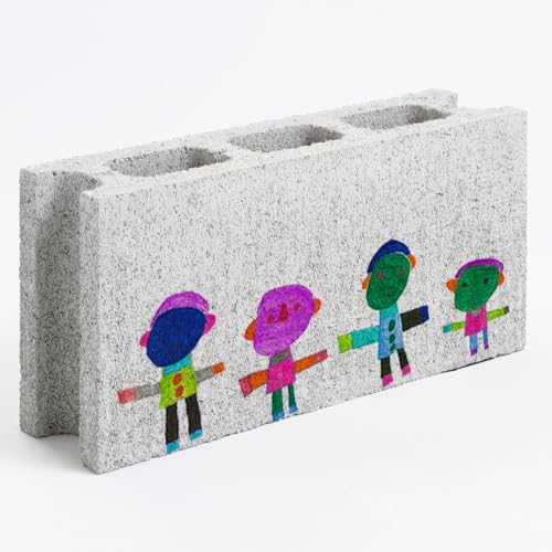 誰もが輝ける社会を目指して! ウェルフェア ・ アートコラボレーション ブロック 「みんないるよ」 アートブロック コンクリートブロック アート 傘立て 植木鉢 除菌 消臭 [AU023ci]