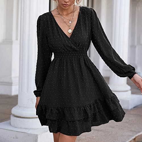 Women's Dress Black Glitter White Dresses for Women Cute Cute V-Neck  Ruffles Short Sleeve Sun Dress Loose Flowing Chiffon Mini Dress Summer  Dresses Short Black, black, M : Amazon.co.uk: Fashion