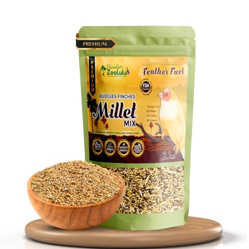 Danodia's Zoolulu Premium Budgies & Finches Millet Mix (950g /2 lbs) | Premium Bird Seed Blend for Budgies, Finches & Canaries | Daily Healthy Nutrition