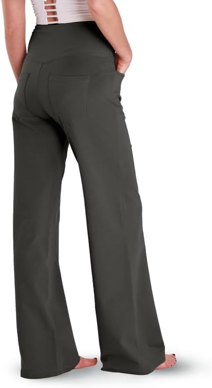 Houmous Wide Leg Pants Women Cotton Yoga Pants High Waist Loose Lounge Stretch Trousers with Pockets - Image 3