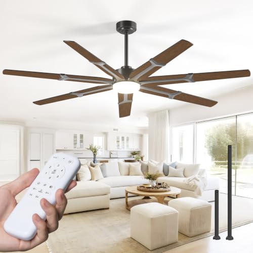 Image of Amico 72 Inch Ceiling Fans with Lights and Remote, Black