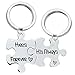 AueDsa 2PCS Llaveros Acero Inoxidable Llavero Mujer Puzzle Rompecabezas Grabado Hers Forever His Always Plata Llavero para Mujer