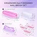 MelodySusie All in One Nail Brush Set, 6 Pack Nail Brushes for Cleaning Fingernails, Nail Dust Brush and Cleaner Scrubbing Set Manicure Pedicure Tools for Men and Women
