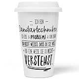 JUNIWORDS To-Go Becher mit Deckel, Ich bin Sanitärtechniker, ich löse Probleme, von denen du nicht weißt, dass du Sie hast, auf eine Weise, die du nicht verstehst (5016596)