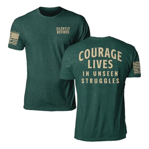 Til Valhalla Project Unseen Struggles Graphic Tee Veteran Owned & Operated Proudly Printed in The USA Heather Forest Green