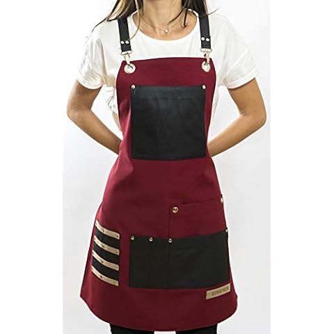 MONAPRON Red Crossback Apron Cover