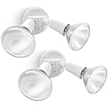 LUTEC 2 Pack Adjustable Twin Par Holder Outdoor Flood Lights, Switch Controlled Security Lights, Floodlights Fixture, Waterproof Exterior Max 300 Watt Par38 Flood Light for Garage, Yard, Porch-White