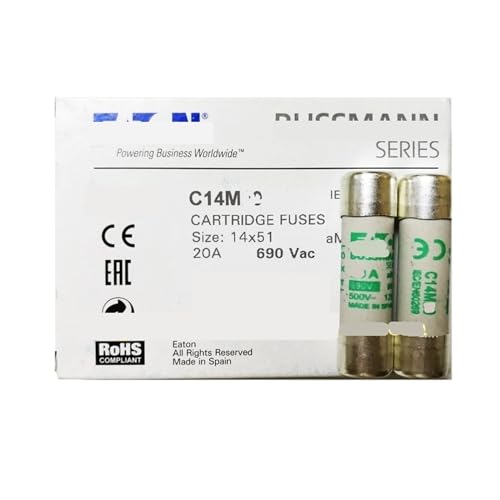 Fusible C14M20 20A résistant aux surcharges 690V format 14x51mm