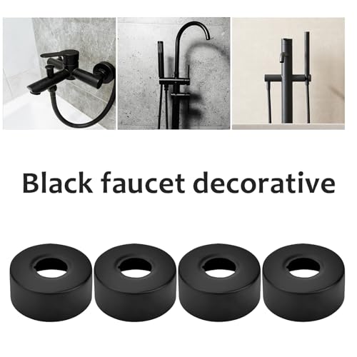 6 Stück Abdeckrosette Edelstahl, Rohrabdeckung Schwarz Rosette Duscharmaturen Heizungsrohr Abdeckung Gewinderosette für Bad Duscharmatur Wasserhähne Heizkörper (25mm)