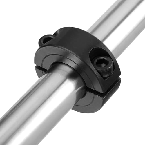 Image of (4-Pack) SINOAXISSPACE Shaft Collar 3 /8 inch Bore, 1045 Steel Double Split Clamp-On Shaft Collars Style, 7 /8 inch OD, 3 /8 inch Thickness, with M4 Set Screws
