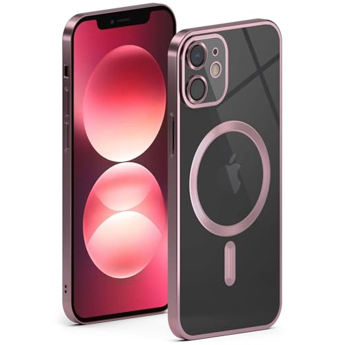 Coque iPhone 11 MagSafe ONEFLOW Aura rose en silicone transparent antichoc
