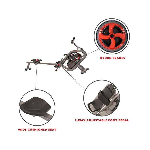 Sunny-Health-Fitness-Phantom-Hydro-Water-Rowing-Machine-SF-RW5910-Silver Sunny Health & Fitness Phantom Hydro Water Rowing Machine - SF-RW5910, Silver