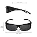 Freeprint Polarized Solar Shield Fit Over Glasses Driving Sunglasses for Men and Women, Smoke