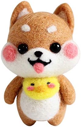 YXQSED Needle Felting Kit Felt Animals Wool Felting DIY Kit with Tools-Baby Shiba Inu Dog