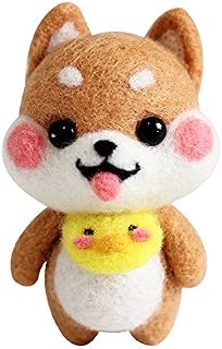 YXQSED Felt Dog Needle Felting Starter Kit Wool Felting DIY Kit with Tools-Baby Shiba Inu dog